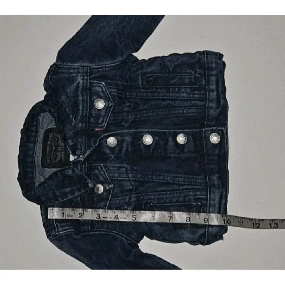 Levi Strauss Girls Toddler 2T Blue Jean Denim Jacket Snap Front (wash wear)